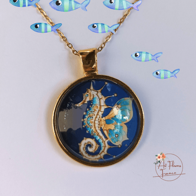 Collier illustré - Hippocampe