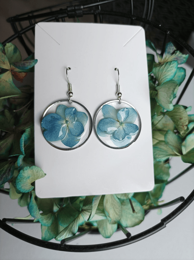 Boucles d'oreilles d'hortensia  