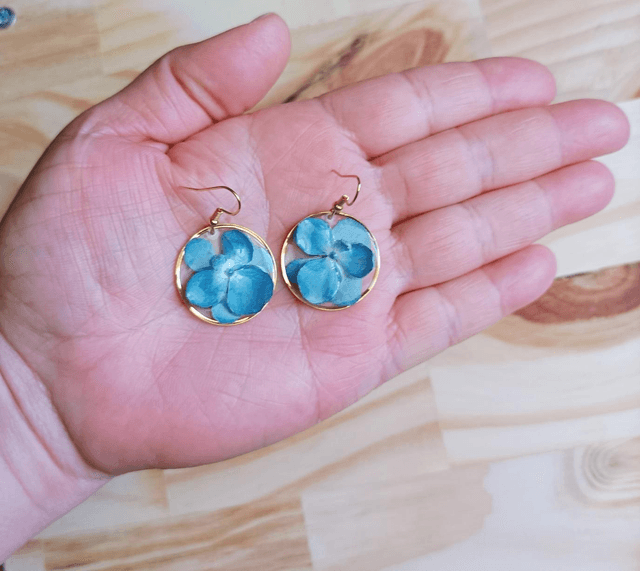 Boucles d'oreilles d'hortensia  