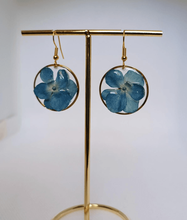 Boucles d'oreilles d'hortensia  
