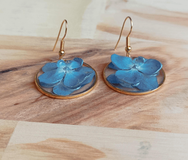 Boucles d'oreilles d'hortensia  