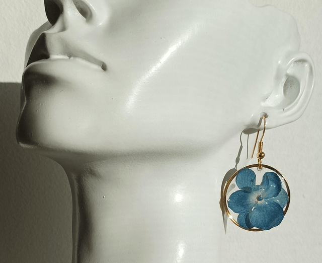 Boucles d'oreilles d'hortensia  