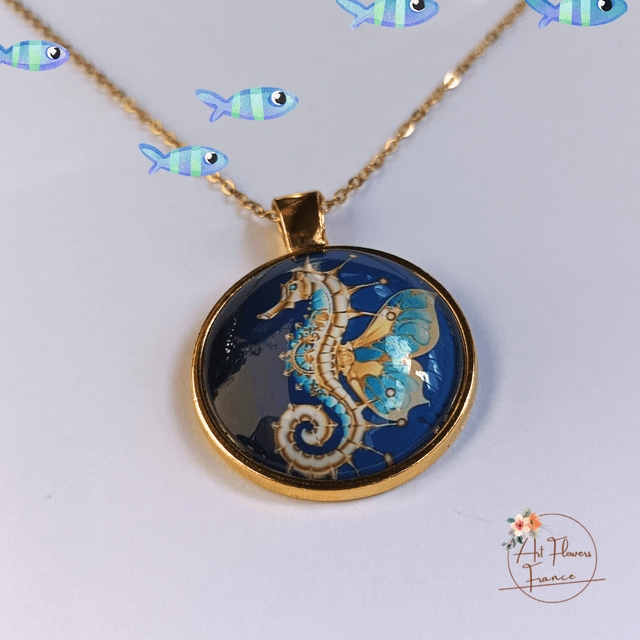 Collier illustré - Hippocampe