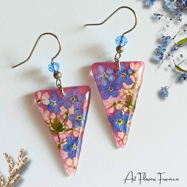 Boucles d&#039;oreilles Myosotis et la carotte sauvage (1)