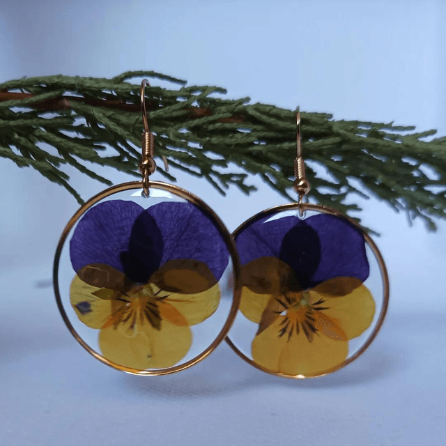 Boucles d&#039;oreilles Pensée 