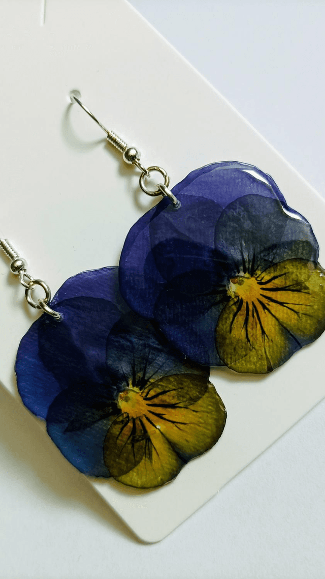 Boucles d&#039;oreilles Pensée 
