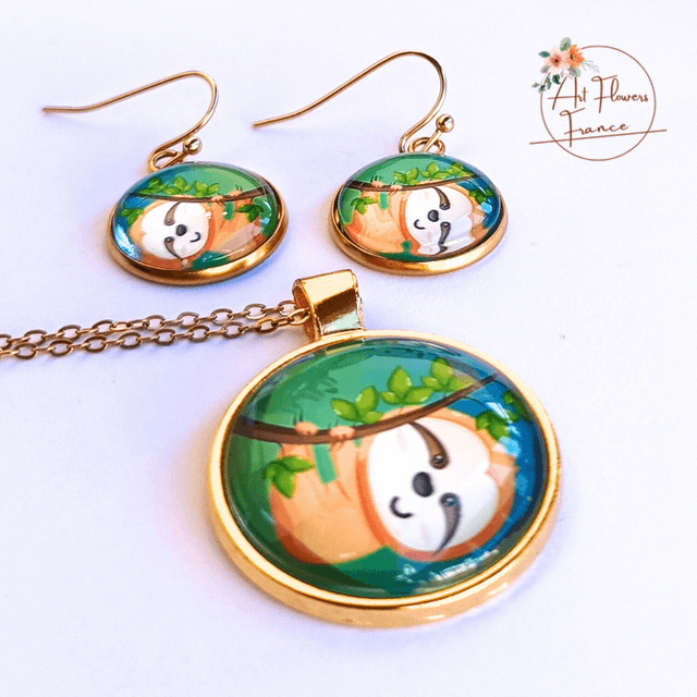 Bijoux illustrés - Paresseux