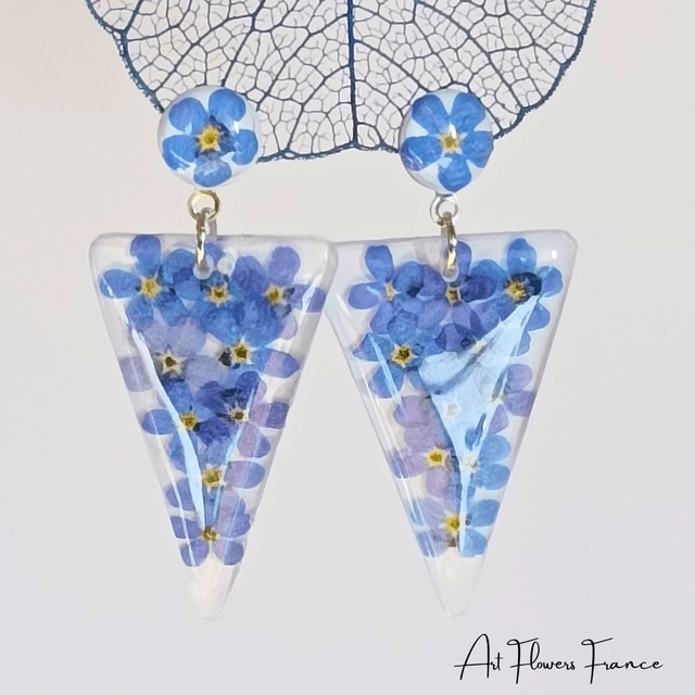Boucles d'oreilles Myosotis (Ne m'oubliez pas)   (4)